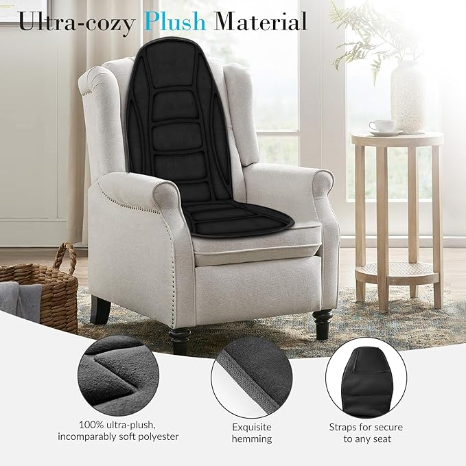 Chair Massager Cushion, Back Massager with Heat, Electric Seat Massage Pad, Back Massage Chair Pad for Back Pain Relief, 2 Heat Levels & 5 Vibrating Modes, Christmas Gifts for Men Dad Mom Him Her - Bloomnest