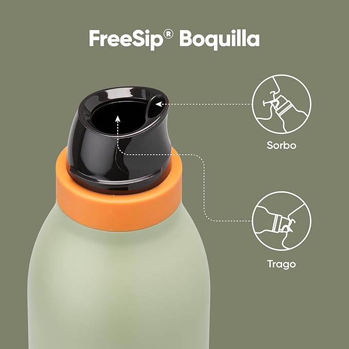 Owala FreeSip Twist Insulated Stainless Steel Water Bottle with Straw for Sports and Travel, BPA-Free, 24-oz, Blue/Green (Camo Cool) Owala