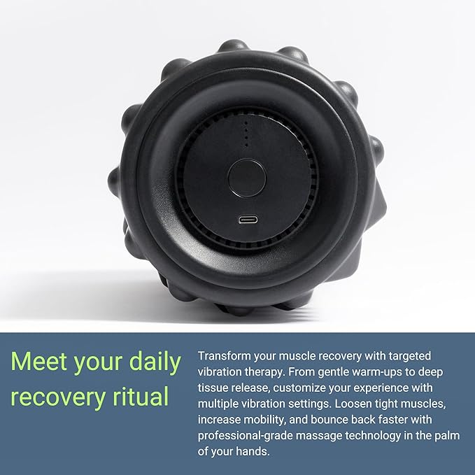 VibePro Flow Vibrating Foam Roller - 5-Mode Vibrating Massage Roller for Muscles Deep Tissue, Recovery, & Pain Relief - High-Intensity Electric Foam Roller for Back, Legs & Shoulders - Rechargeable - Bloomnest