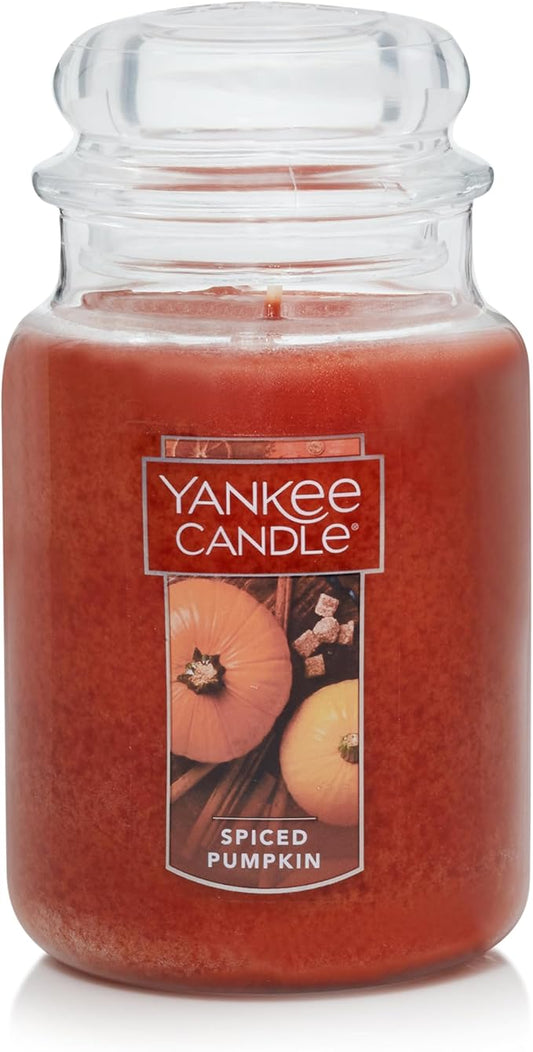 Yankee Candle Spiced Pumpkin Scented, Classic 22oz Large Jar Single Wick, Over 110 Hours of Burn Time, Perfect Accent for Fall Decor & Gifting - Bloomnest