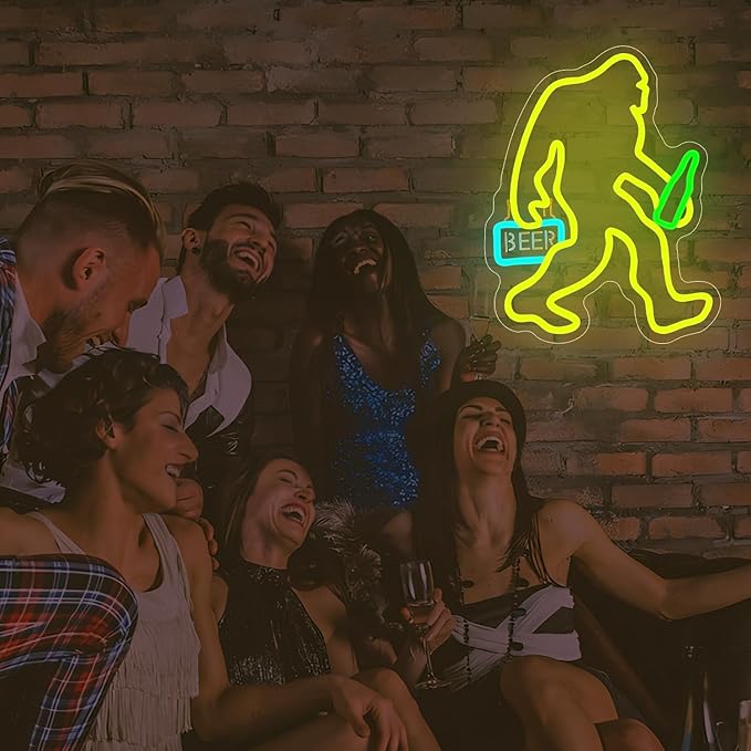 Bigfoot Neon Sign Dimmable Sasquatch Neon Sign Bigfoot neon Beer sign for Wall Decor Bigfoot Neon Light Up Sign for Bedroom Holiday Birthday Gifts for Friends Kids - Bloomnest