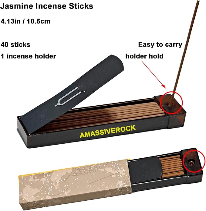 Jasmine Incense Sticks with Incense Holder Burner Sandalwood Lavender Rose Osmanthus Incense Sticks Natural Chinese Incense Sticks Home Fragrance Scent Stick - Bloomnest