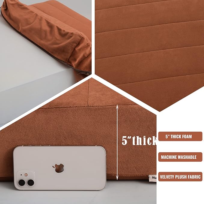 MeMoreCool Square Floor Pillow Seating for Adults Kids, Large Meditation Cushion Floor Pillow with Thick Foam & Soft Tufted Cover, Washable Big Pillow Seat Floor Cushion for Sitting Yoga 22" Coffee