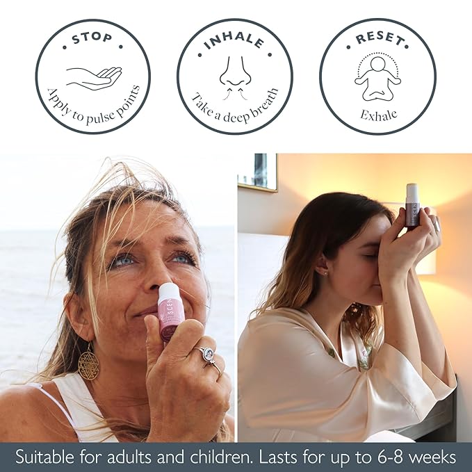 Scentered Aromatherapy Balm Stick Duo for Sleep & Emotional Balance - Roll On Essential Oil Blends of Rose, Lavender, Ylang Ylang - Aromatherapy Gifts for Women - Sleep Well & Love - Bloomnest