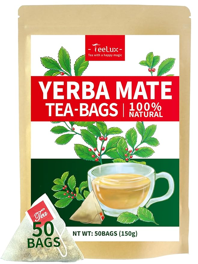 TeeLux Yerba Mate Tea Bags, 3g/bag, Unsmoked Yerba Mate Tea, Rich in Antioxidant, Hot & Iced Tea, 50 Count - Bloomnest