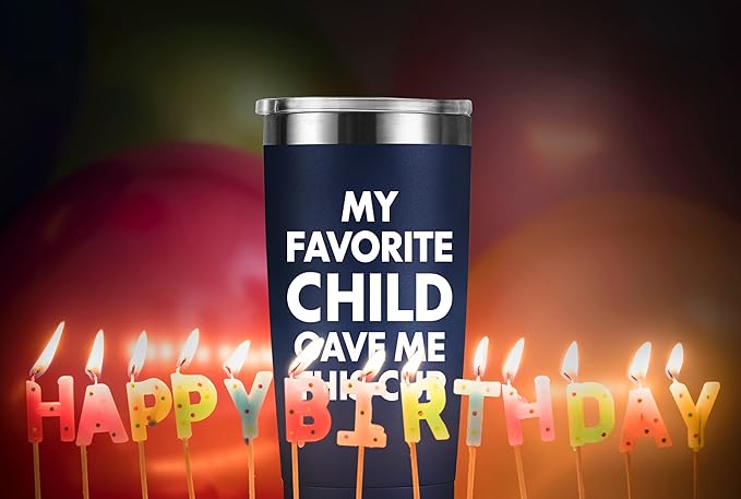 MASGALACC Birthday Gifts For Dad From Daughter, Son, Kids - Husband Present Ideas Coffee Mug For Bonus-Dad, Valentines Fathers Day Christmas - 20 Oz Tumbler, Navy Blue