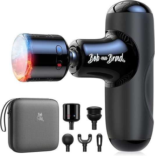 BOB and Brad Q2 Pro Mini Massage Gun with Heat and Cold Head,Pocket-Sized Deep Tissue Massager Gun,Portable Percussion Muscle Massager Gun, Ultra Small&Quiet Muscle Massage Gun, Gift for Women Men - Bloomnest