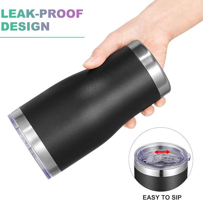 VEGOND 20oz Tumbler Stainless Steel Tumbler Cup with Lid And Straw Vacuum Insulated Double Wall Travel Coffee Mug(Black 1 Pack)