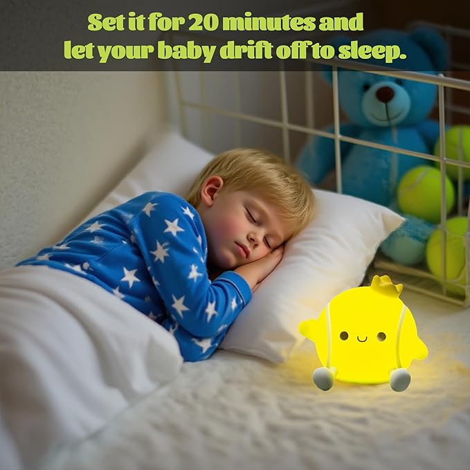 Tennis Nursery Night Light,LED Squishy Silicone Lamp,2 Levels Dimmable Bedroom Nightlight for Kids,Touch Light,Dorm Decor lamp,Baby Boys Girls Gifts (Tennis) - Bloomnest
