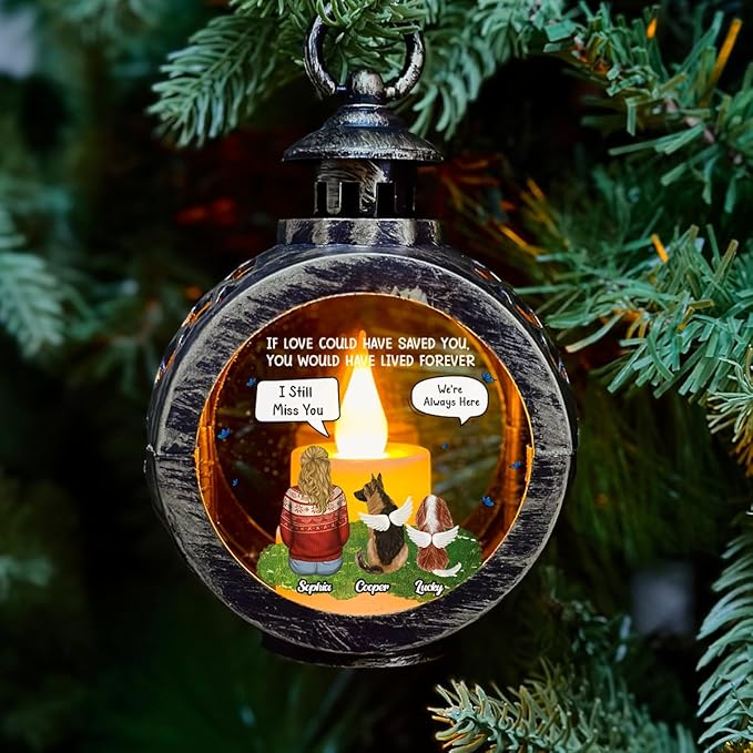WRAPPINESS Personalized Dog Dad Christmas Lantern - Memorial Lantern Loss of Dog, Deepest Sympathy Gift for Pet Loss, Hardest Goodbye Dog Remembrance Gift - Bloomnest