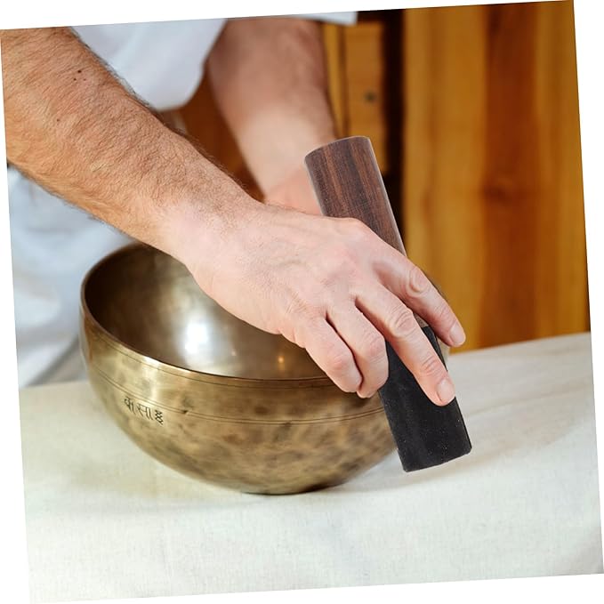 minkissy Nepalese Handmade Sound Bowl Rod Music Therapy Mallet for Meditation Durable Wooden Stick with Unique Handle Design Singing Bowl Accessory for Peaceful - Bloomnest