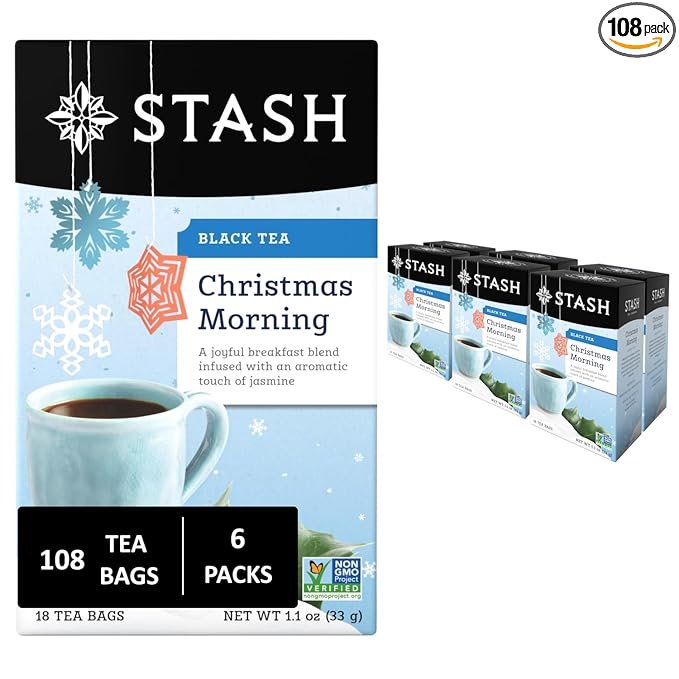 Stash Christmas Morning Black Tea, Non-GMO, 18 Tea Bags (Pack of 6) - Bloomnest