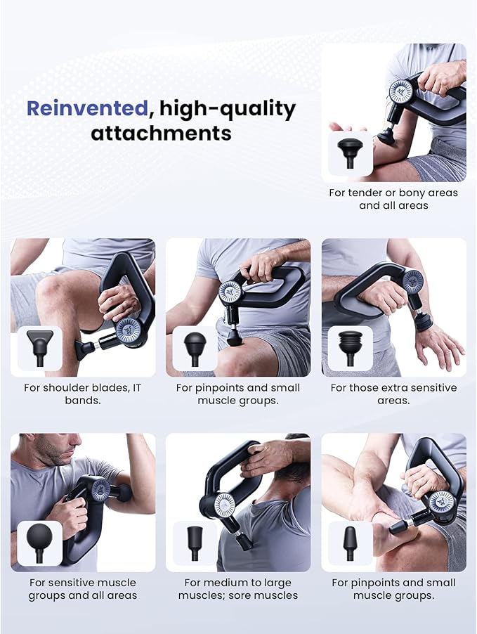 BOB AND BRAD D6 Pro Massage Gun Deep Tissue Percussion with 16mm Amplitude, Professional Muscle Massager for Athletes Pain Relief, Quiet Electric Back Massager, Gifts for Him - Bloomnest