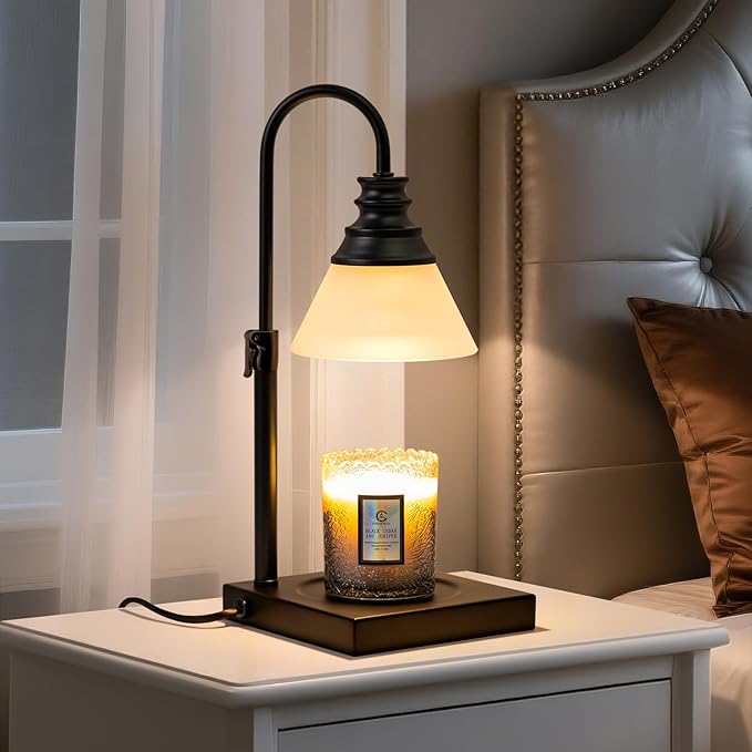 TantaScent Electric Candle Warmer Lamp in Vintage Birdcage Design with Timer – Scented Jar Candle Melter for Home Decor, Housewarming, Birthday, and Christmas (Includes 2 Bulbs) (Frosted White) - Bloomnest