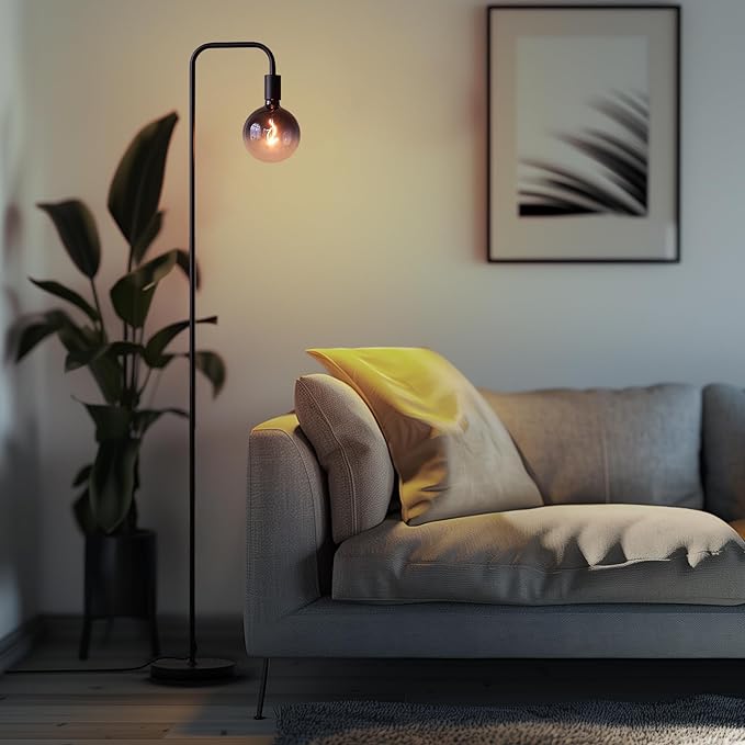 ONEWISH Industrial Lamp Set 3 Piece-1 Floor Lamp and 2 Dimmable Table Lamp- 3 Pack Modern Matching Floor and Table Lamp with Gradient Black Globe Bulb for Living Room,Bedroom(Bulb Included) - Bloomnest