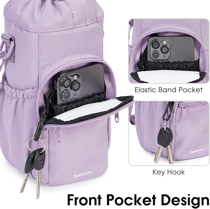 sportsnew Water Bottle Holder with Strap 32oz 40oz Insulated Water Bottle Carrier Sling Bag with Phone Pocket Crossbody sportsnew