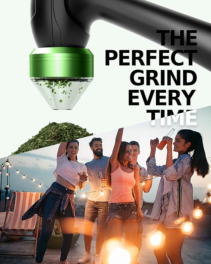 Electric Herb Grinder, Spice Grinder Electric for Kitchen, Type-C Rechargeable, Portable and Compact Design, Efficient Grinding with No Waste, Long-Lasting, Kitchen Tools - BLACK - Bloomnest