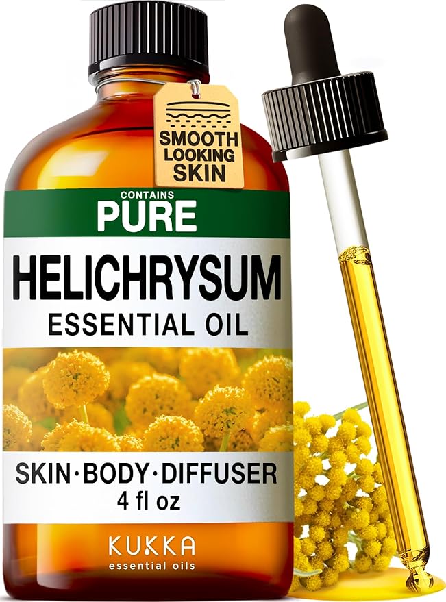 KUKKA Helichrysum Essential Oils - 4 Fl Oz - for Hair, Skin, Diffuser, Aromatherapy & DIY Soap Making Scent - Bloomnest