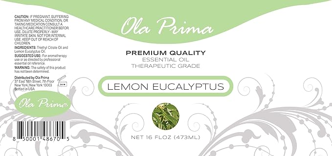 Ola Prima Lemon Eucalyptus Essential Oil - Therapeutic Grade Aromatherapy Oil for Diffuser, Cleaning (16oz Bulk) - Bloomnest