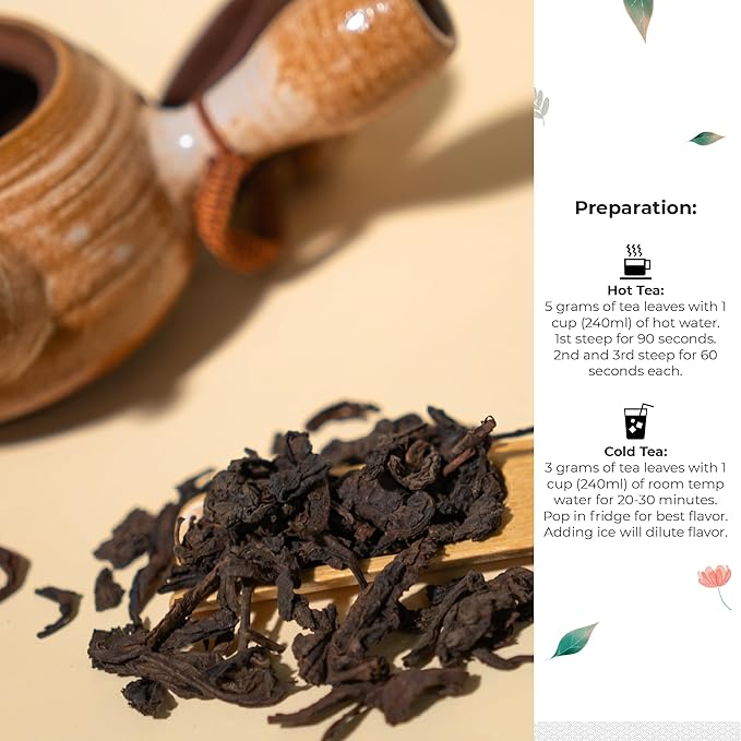 Mayde Pu-erh Loose Leaf Tea - Premium Aged Taiwanese Tea, 1 lb (16 oz) - Bloomnest