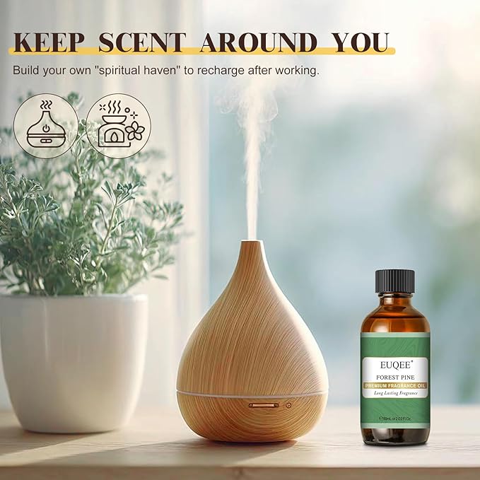 EUQEE Forest Pine Fragrance Oil Premium Fragrance Essential Oil 2.02 Fl oz with Glass Dropper for Diffusers, Soap Making, DIY Candle (60ml) - Bloomnest
