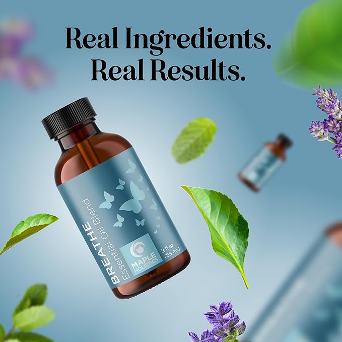 Breathe Essential Oil for Diffuser - Invigorating and Refreshing Breathe Essential Oil Blend with Eucalyptus Peppermint Tea Tree and Mint for Diffusers for Home and Shower Aromatherapy (2 Fl Oz) - Bloomnest