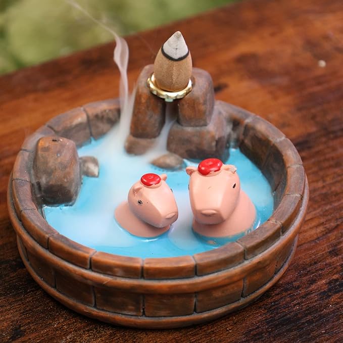 Capybara Backflow Incense Holder - Cute Unique Design Backflow Burner with Waterfall Effect for Relaxation and Aromatherapy, Ideal for Living Room, Yoga Studio, and Creative Spaces - Bloomnest