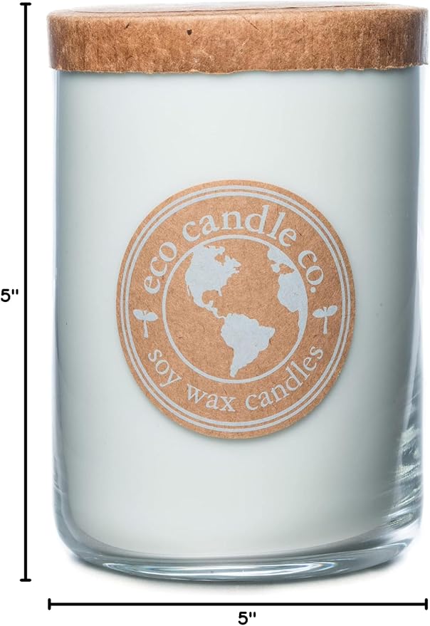 ECO CANDLE CO. Recycled Candle, Spa Day, 26 oz. - Scents of Flowers, Musk, Melon, Citrus, & Ocean Air - 100% Soy Wax, No Lead, Kraft Paper Label & Lid, Hand Poured, Phthalate Free - Bloomnest