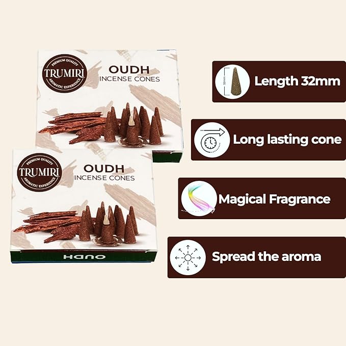 Oud Incense - 60 Cone Incense - Six Packs of 10 TRUMIRI