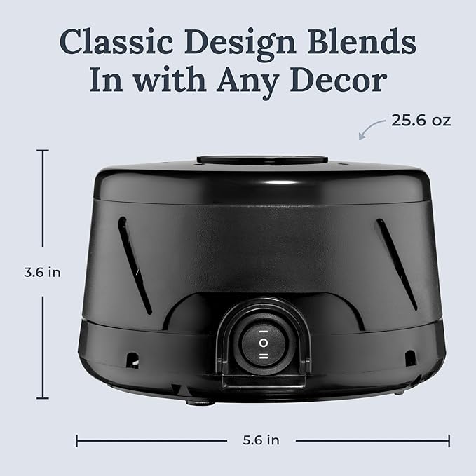 Yogasleep Dohm Classic (Black) The Original White Noise Machine, Soothing Natural Sound from a Real Fan, Noise Cancelling for Office Privacy, Travel & Meditation, Sleep Therapy for Adults & Baby - Bloomnest