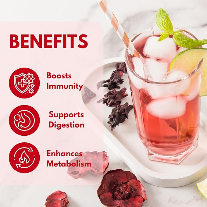 Attaya Natural Hibiscus Loose Flowers, Cut & Sifted 4oz | 100% Pure, Dried, Caffeine-Free | Antioxidant-Rich for Wellness & Relaxation. - Bloomnest