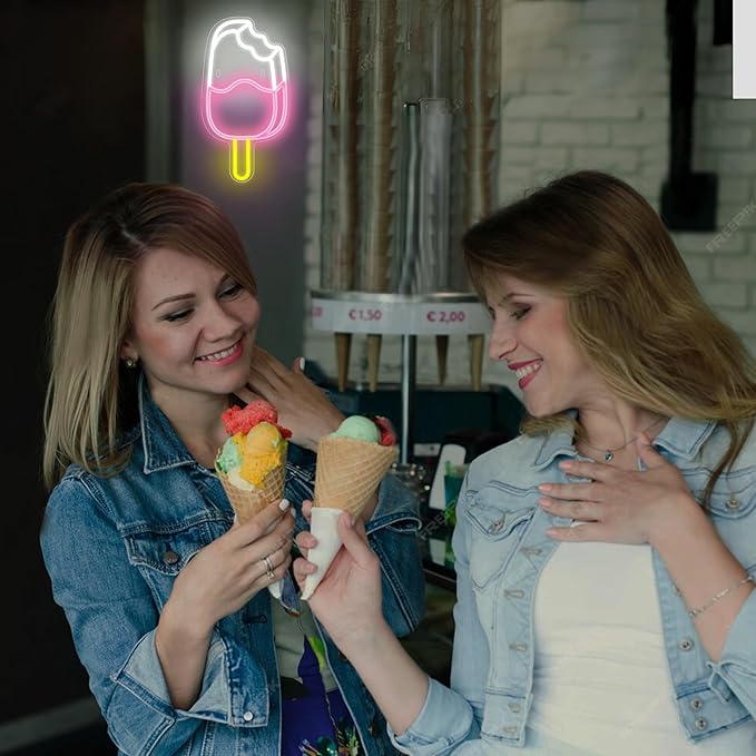 Attivolife Ice Pop Neon Sign for Wall Decor, Light up Delicious Popsicle LED Lamp with Dim USB Powered, Unique Business Fast Food Shop Restaurant Decoration, Christmas Day Birthday party - Bloomnest
