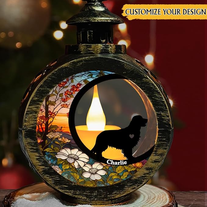 WRAPPINESS Do Not Cry Because It is Over - Personalized Custom Christmas Lantern, Memorial Lantern for Loss of Dog, Deepest Sympathy Gift for Pet Loss, Hardest Goodbye Dog Remembrance Gift (A01) - Bloomnest
