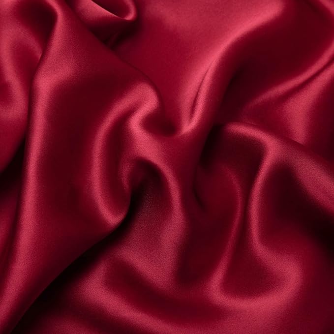 Red Silk Pillowcase for Hair and Skin Made in USA, 22 Momme Mulberry Silk Pillow Case with Zipper, 6A Grade Organic Fabric, Cooling, Anti Acne, Soft, 1 Pc 20"x30" (Queen, Red) - Bloomnest