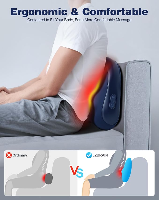 Shiatsu Back and Neck Massager with Heat – Deep Kneading Massage Pillow for Relaxation – Corded Design for Full Body Use - Bloomnest