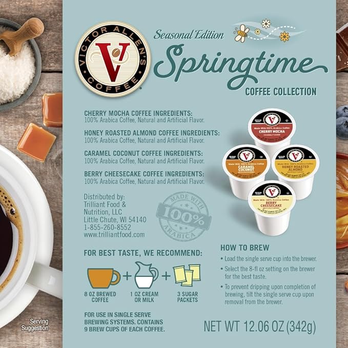 Victor Allen's Coffee Springtime Coffee Variety Pack, Medium Roast, 36 Count, Single Serve Coffee Pods for Keurig K-Cup Brewers - Bloomnest