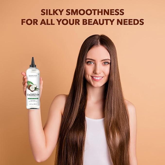 Majestic Pure Fractionated Coconut Oil - Relaxing Massage Oil, Liquid Carrier Oil for Diluting Essential Oils - Skin, Lip, Body & Hair Oil Moisturizer & Softener - 6.8 fl oz - Bloomnest