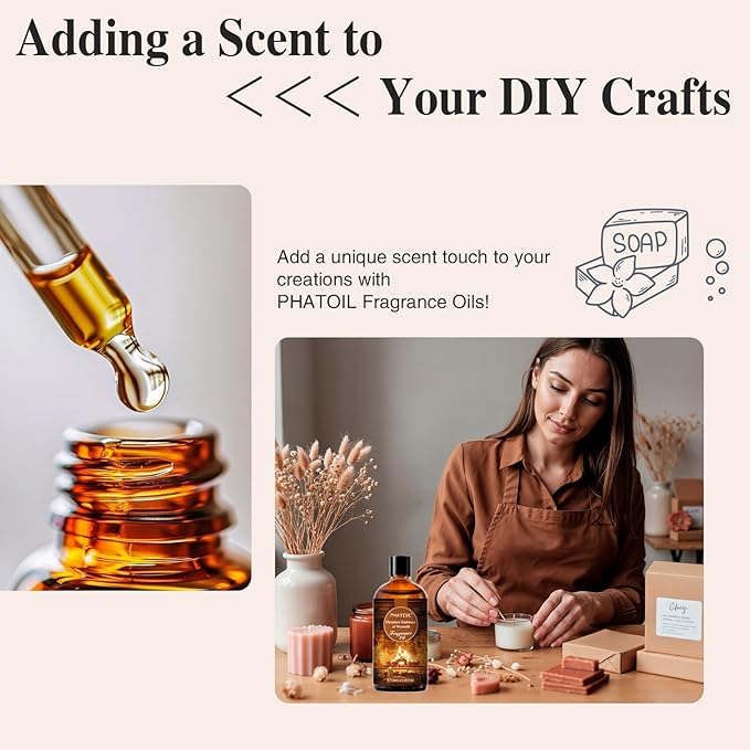 PHATOIL 3.38FL.OZ Fireplace Embrace of Warmth Fragrance Oils for Aromatherapy, Essential Oils for Diffusers for Home, Perfect for Diffuser, Yoga, Skin Care, DIY Candle and Soap Making - 100ml - Bloomnest