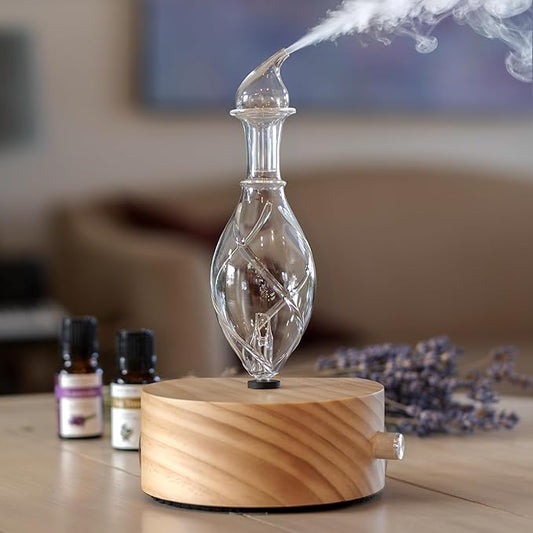 Wood and Glass Essential Oil Diffuser - Solum Lux Vitis - Aromatherapy Diffuser - Essential Oil Nebulizer ArOmis