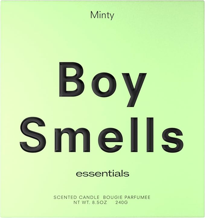 Boy Smells Mint Candle - 8.5 oz Fancy Candle with Ginger, Wild Mint, and Cedarwood- Up to 50-Hour Burn - Cotton Wick - Bloomnest