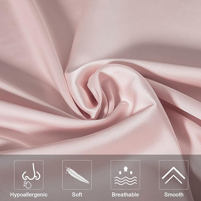 Mulberry Silk Pillowcase for Hair and Skin,King Size Cooling Silk Pillow Case with Hidden Zipper,Allergen Proof Dual Sides Soft Breathable Smooth Silk Pillow Cover for Women(King,Beige) - Bloomnest
