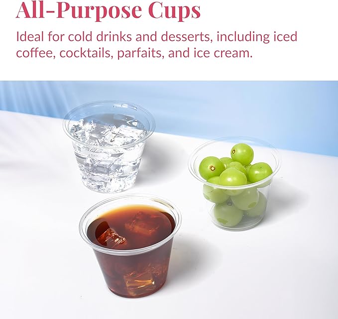 Prestee 1000 Clear Plastic Shot Glasses Disposable - Cocktails, Juice and Plastic Wine Glasses Disposable Party Cups for Adults- Indoor/Outdoor Events, Everyday Use - 9 oz Food-Grade Material - Bloomnest