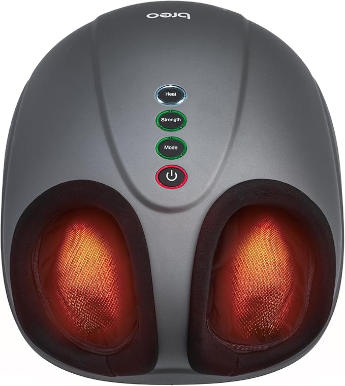 Breo Foot Massager with Heat, Deep Tissue Kneading, Shiatsu Massage Machine for Relax, Relieve Foot Pain, Plantar Fasciitis, Fits Feet Up to Men Size 12, Mother's Day Gift - Bloomnest