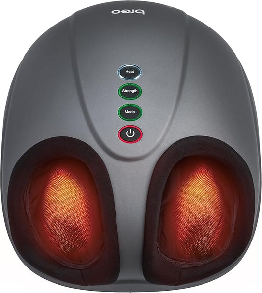 Breo Foot Massager with Heat, Deep Tissue Kneading, Shiatsu Massage Machine for Relax, Relieve Foot Pain, Plantar Fasciitis, Fits Feet Up to Men Size 12, Mother's Day Gift - Bloomnest