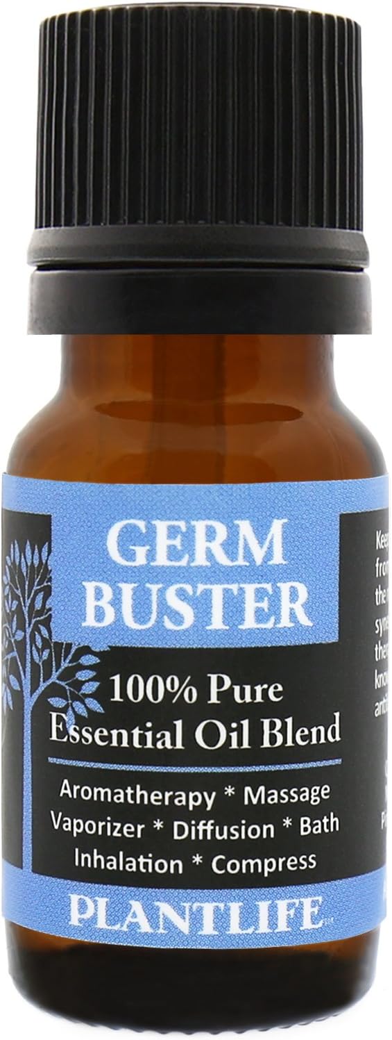 Plantlife Germ Buster Aromatherapy Essential Oil Blend - Straight from The Plant 100% Pure Therapeutic Grade - No Additives or Fillers - Made in California 10 ml - Bloomnest