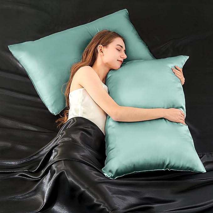 INFIIXSO Mulberry Silk Pillowcase for Hair and Skin, Silk Pillow Cases King Size with Hidden Zipper 20"x40", Extraordinary Smooth and Soft Cooling Pillow Cases for Hot Sleepers(ICY Morn, 1 Pack) - Bloomnest