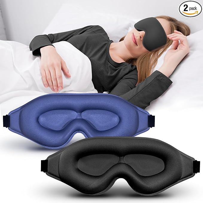 3D Advanced Eye Mask for Sleeping，Ultra Delicate Soft Skin Friendly Eye mask，100% Blackout Sleep Eye Mask for Sleep, Eyelash Extension Sleep mask， Sleeping Eye Masks for Men and Women - Bloomnest