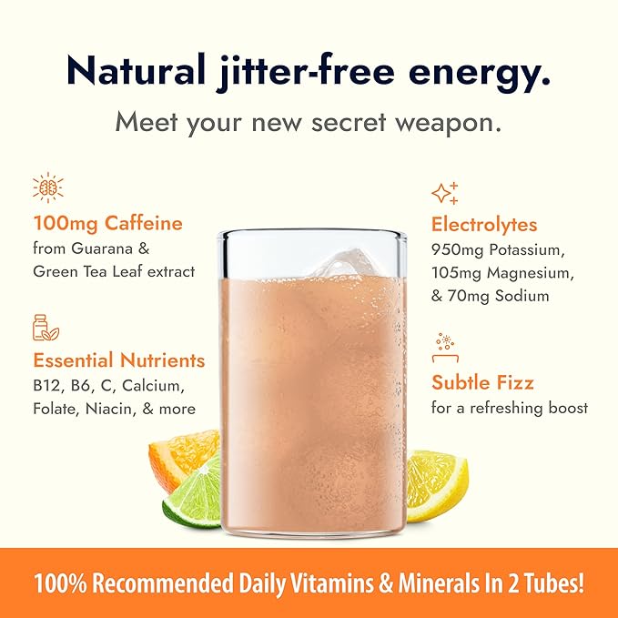 Zipfizz Daily Energy Drink Powder, Citrus, 20 Pack, 3-in-1 Sustained Energy, Rapid Hydration, and Essential Vitamins, Sugar-Free, Electrolyte Powder, Contains Vitamin B-12 & Antioxidants - Bloomnest