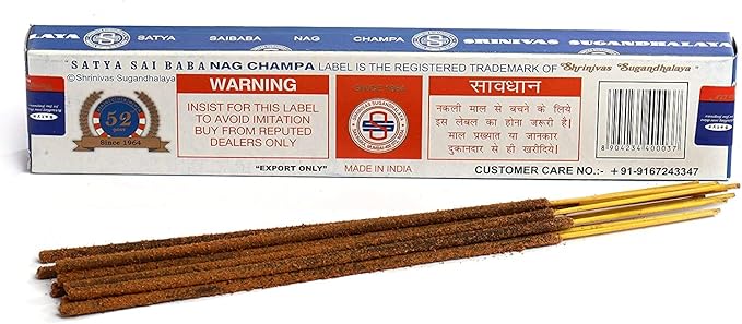 3 Packs Origional Satya Sai Baba Nag Champa Incense Sticks Joss Insence - Insense 15g Box NagChampa Agarbatti (Nag Champa) Satya