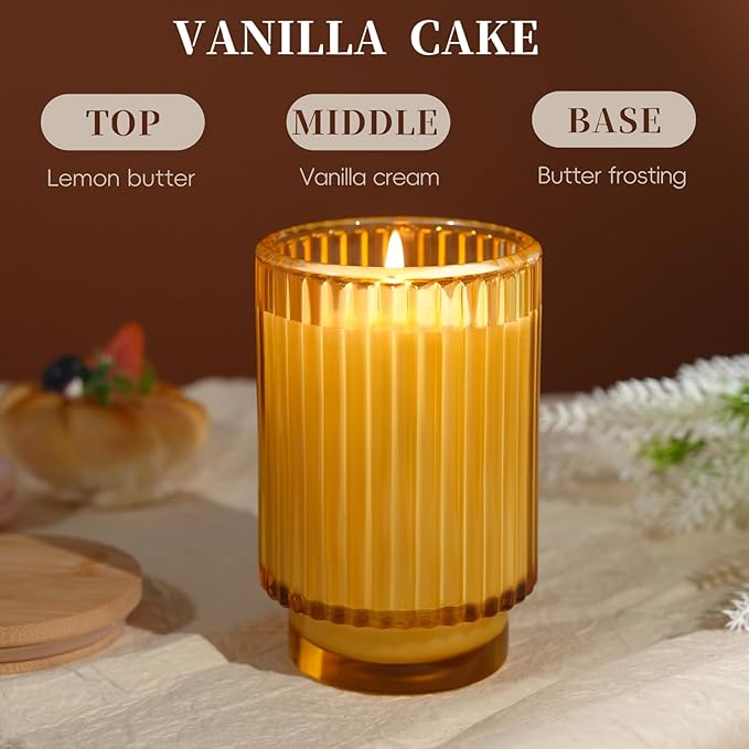 Vanilla Cupcake Scented Candle for Diwali, Over 70 Hours Burning Soy Jar Candle for Home Scented, Aromatherapy Scented Candle Ideal for Creating Relaxing Ambience & Holiday Gifting - Bloomnest